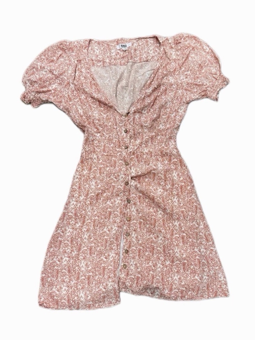 BB Dakota Dusty Pink Floral Button-Front Mini Dress